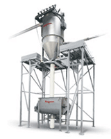 Flexicon dilute phase pneumatic conveyor systems range from single-point "up-and-in" installations to crossplant systems with multiple pick-up.