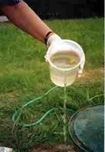 Crystal clear effluent from a sewage plant serviced by Sapphire Environmental Ltd.